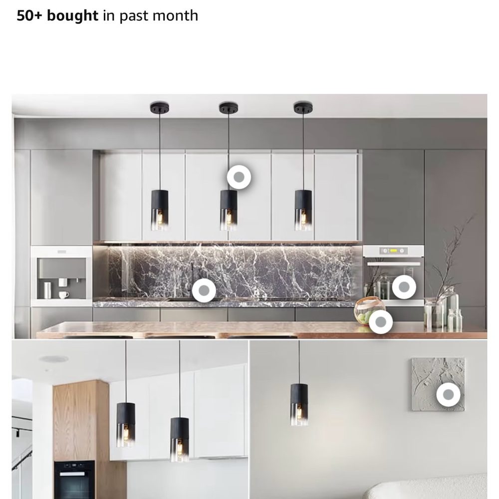 Modern Black Pendant Light Fixture - Picture 2 of 5